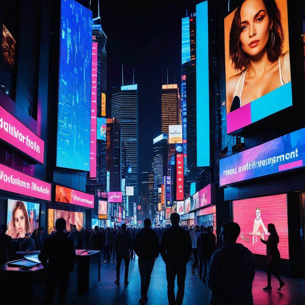 A dramatic contrast scene depicting a dark, modern cityscape on one side with neon lights, and a glowing warm community space on the other; in between, a digital screen showing various adult entertainment icons. Include diverse individuals interacting with technology, some looking intrigued while others seem concerned. The imagery should resonate with the complexity and dual nature of online adult entertainment's impact on society. super-realistic. vibrant colors. high contrast.